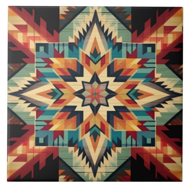 Southwestern/Aztec/Italian Design Ceramic Tile (Front)