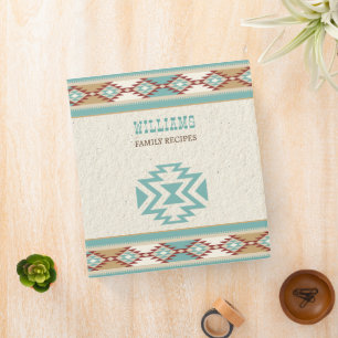 Southwestern boho tribal folk patterns recipe binder