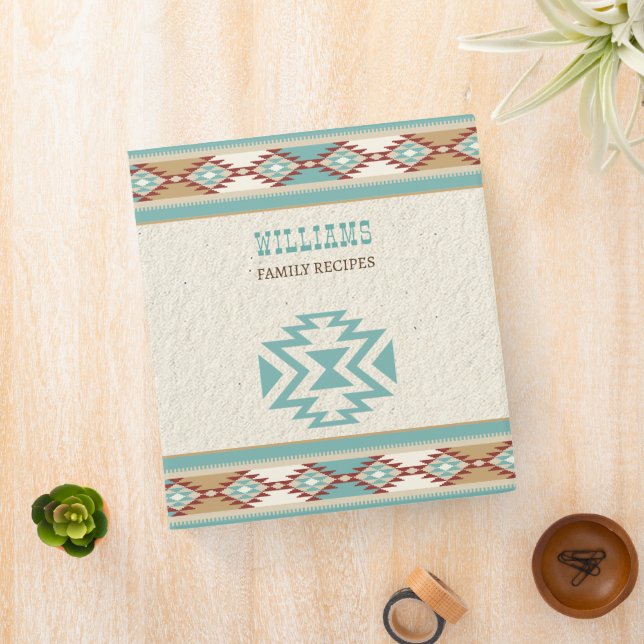 Southwestern boho tribal folk patterns recipe binder (In Situ)