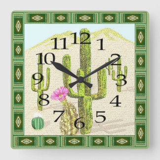 Southwestern Cactus Clock