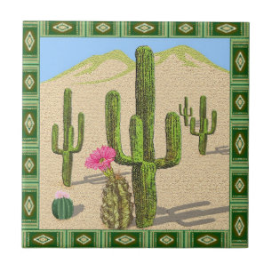 southwestern cactus tile