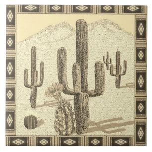southwestern cactus tile