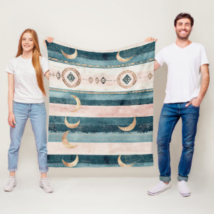 Southwestern Celestial Pattern - Desert Style Fleece Blanket