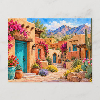 Southwestern Christmas Adobe Village Postcard