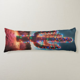 Southwestern Christmas desert cactus Body Pillow