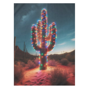Southwestern Christmas desert cactus Tablecloth