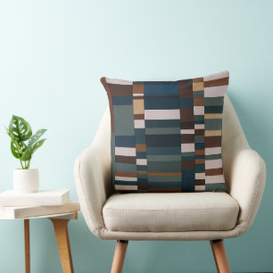  Southwestern Colors Geometric Color Block Pattern Throw Pillow