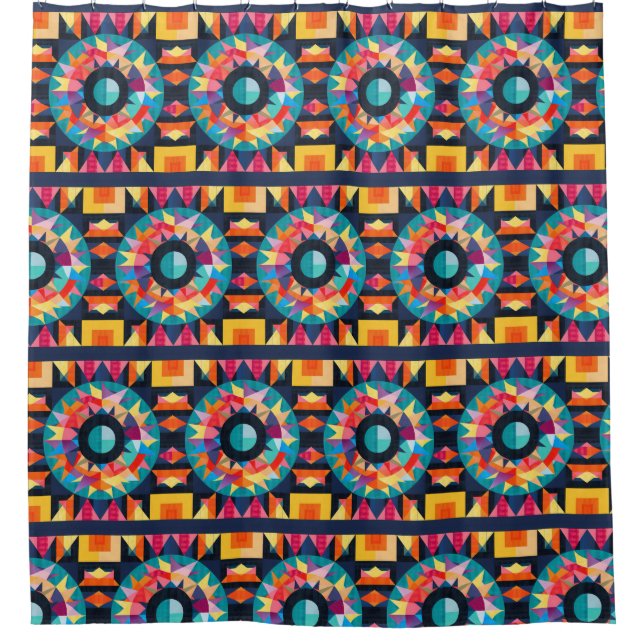 Southwestern Colourful Geometric Quilt Pattern (Front)