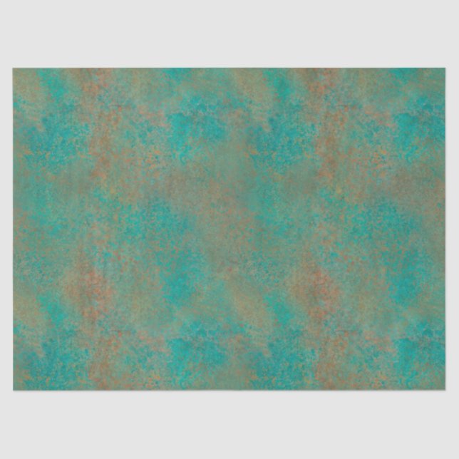 Southwestern Copper Teal Abstract Pattern Tissue Paper (Front)