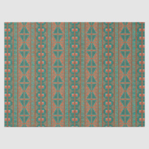 Southwestern Copper Teal Geometric Pattern Tissue Paper