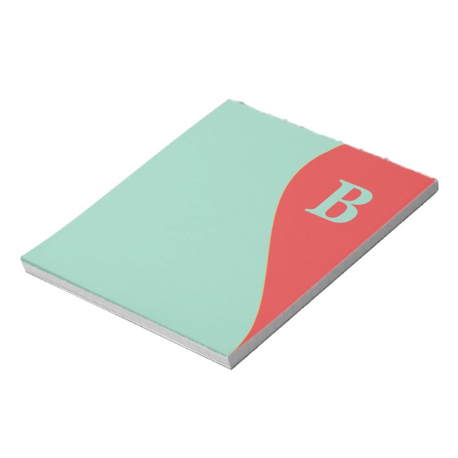 Southwestern Coral and Turqoise with Monogram Notepad (Rotated)