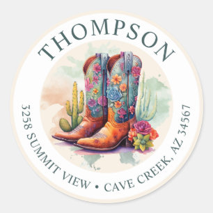 Southwestern Cowgirl Boots Return Address Label
