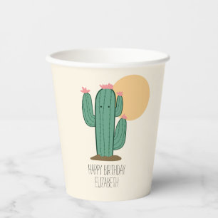 Southwestern Decor Cactus Paper Cups Birthday