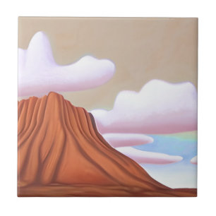 Southwestern Desert and Mesa Minimalist Art Tile