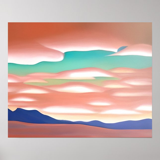 Southwestern Desert and Sky Minimalist Art   Poster (Front)