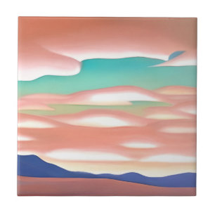 Southwestern Desert and Sky Minimalist Art Tile