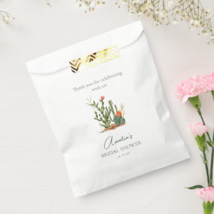 Southwestern Desert Cactus Bridal Shower Custom Favour Bag