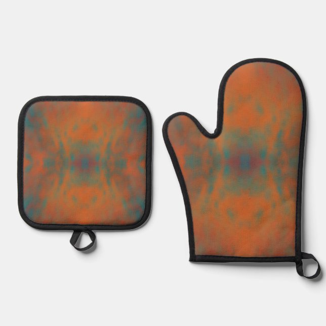 Southwestern Desert Dreams Pattern Abstract  Oven Mitt & Pot Holder Set (Front)