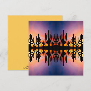 Southwestern Desert Landscape Cactus Sunrise Image Card