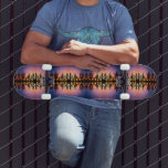 Southwestern Desert Landscape Cactus Sunrise Image Skateboard<br><div class="desc">Skateboard Skateboarding Deck printed with a Southwestern Desert Landscape Cactus Sunrise Image mixed media graphic art design illustration by TheFabricSeal at Zazzle #ZazzleMade https://www.zazzle.com/store/thefabricseal This gorgeous image design melds together a stunning sunrise sunset photo and beautiful desert landscape with a mountain range and majestic cactus silhouettes in the foreground. Pretty...</div>