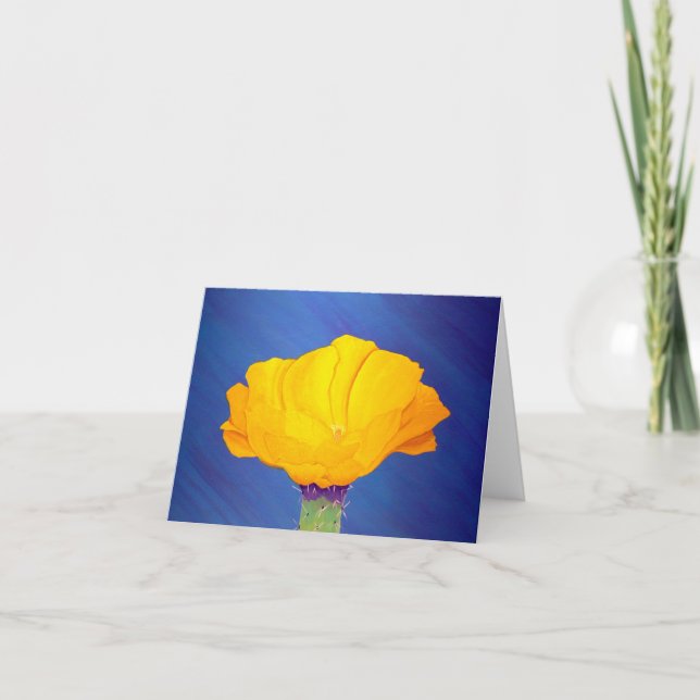 Southwestern Desert Prickly Pear Blossom Notecard (Front)