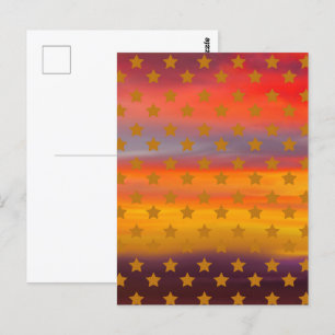 Southwestern Desert Stars And Stripe Abstract Art  Postcard