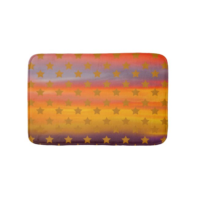 Southwestern Desert Stars And Stripes Abstract Art Bath Mat (Front)
