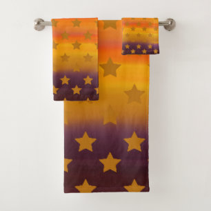 Southwestern Desert Stars And Stripes Abstract Art Bath Towel Set