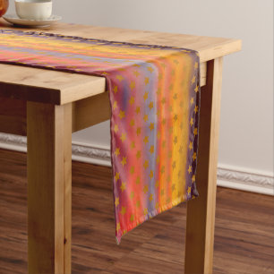 Southwestern Desert Stars And Stripes Abstract Art Short Table Runner