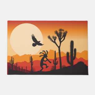 Southwestern Desert Sun Kokopelli Doormat