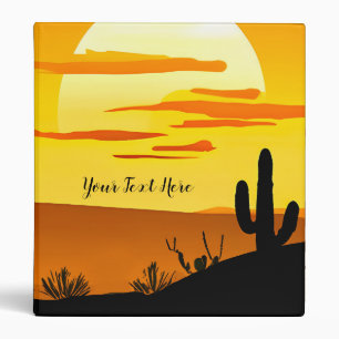 Southwestern Desert Sunset with Cactus  Binder