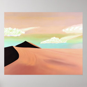 Southwestern Desert with  Dunes Minimalist Art Poster