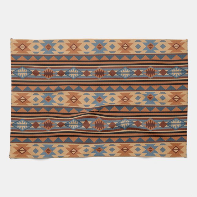 Southwestern Design Adobe Tan Grey Brown Kitchen Towel (Horizontal)