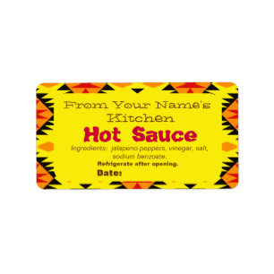 Southwestern Design Étiquette de sauce chaude fait
