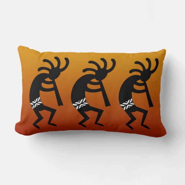 Southwestern Design Kokopelli Lumbar Pillow (Front)