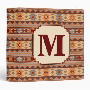 Southwestern Design Tan Monogram Binder
