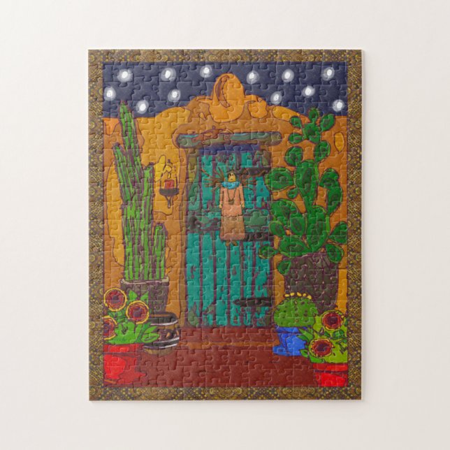 Southwestern Door with Angel Jigsaw Puzzle (Vertical)