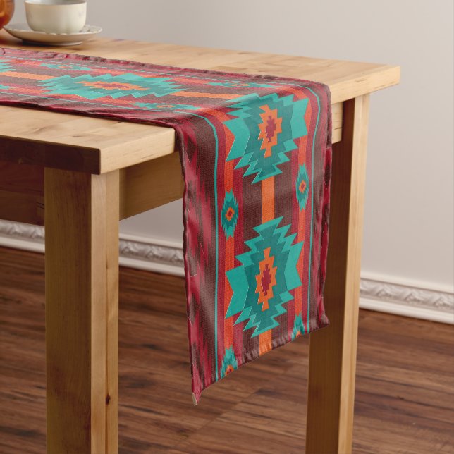 Southwestern ethnic geometric pattern. short table runner (In Situ)