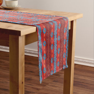 Southwestern ethnic geometric pattern short table runner