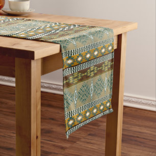 Southwestern ethnic geometric pattern. short table runner