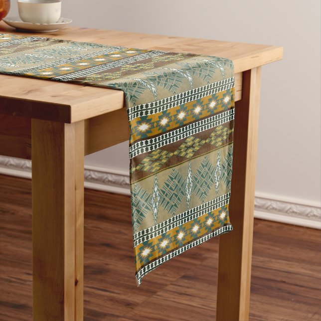 Southwestern ethnic geometric pattern. short table runner (In Situ)