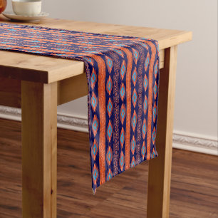Southwestern ethnic geometric pattern short table runner
