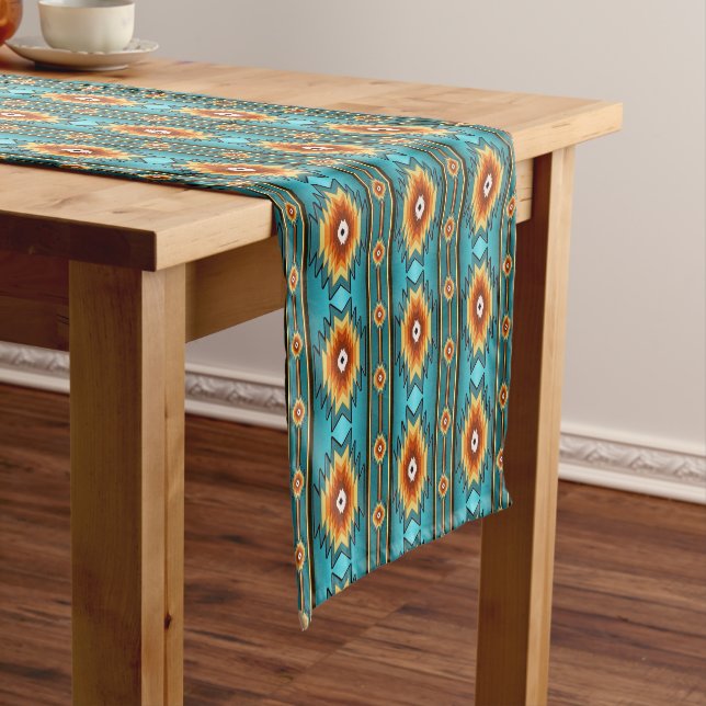 Southwestern ethnic geometric pattern. short table runner (In Situ)