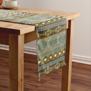 Southwestern ethnic geometric pattern. short table short table runner