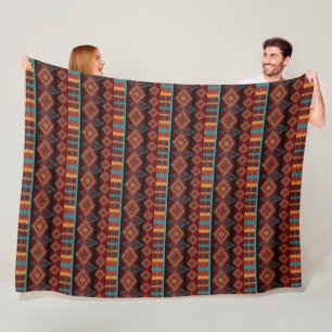 Southwestern ethnic native american pattern fleece blanket