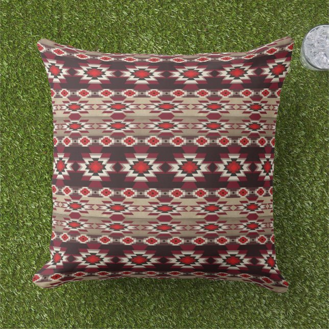 Southwestern ethnic native pattern outdoor pillow (Grass)