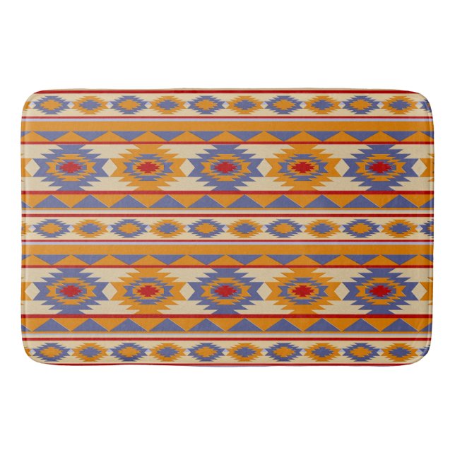 southwestern ethnic pattern bath mat (Front)