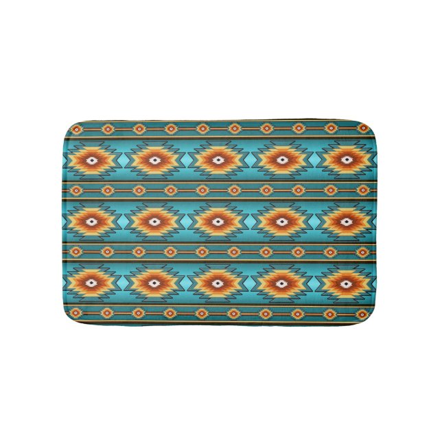 southwestern ethnic pattern bath mat (Front)