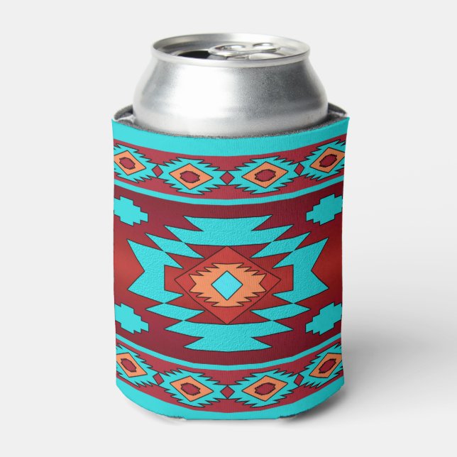 Southwestern ethnic tribal pattern. can cooler (Can Front)