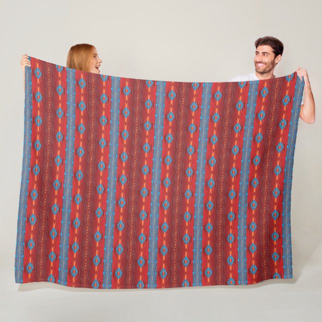 Southwestern ethnic tribal pattern. fleece blanket (In Situ)